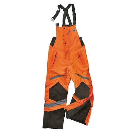 Ergodyne Insulated Bib Overalls, 300D polyester oxford with PU coating, Orange, XL 8928